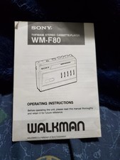 Sony Walkman WM-F80 FM/AM St Cassette Player Original Operating Instruct.Booklet
