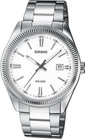 Herrenuhr Casio MTP-1302D-7A1 Stahl Armbanduhr Klassiker Vintage Weisse 50Mt