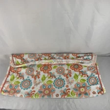Levtex Baby Blanket Security Blanket pink turquoise floral flowers white  plush