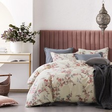 Garden Chinoiserie Floral Duvet Quilt Cover Asian Porcelain Style Tree Blosso...