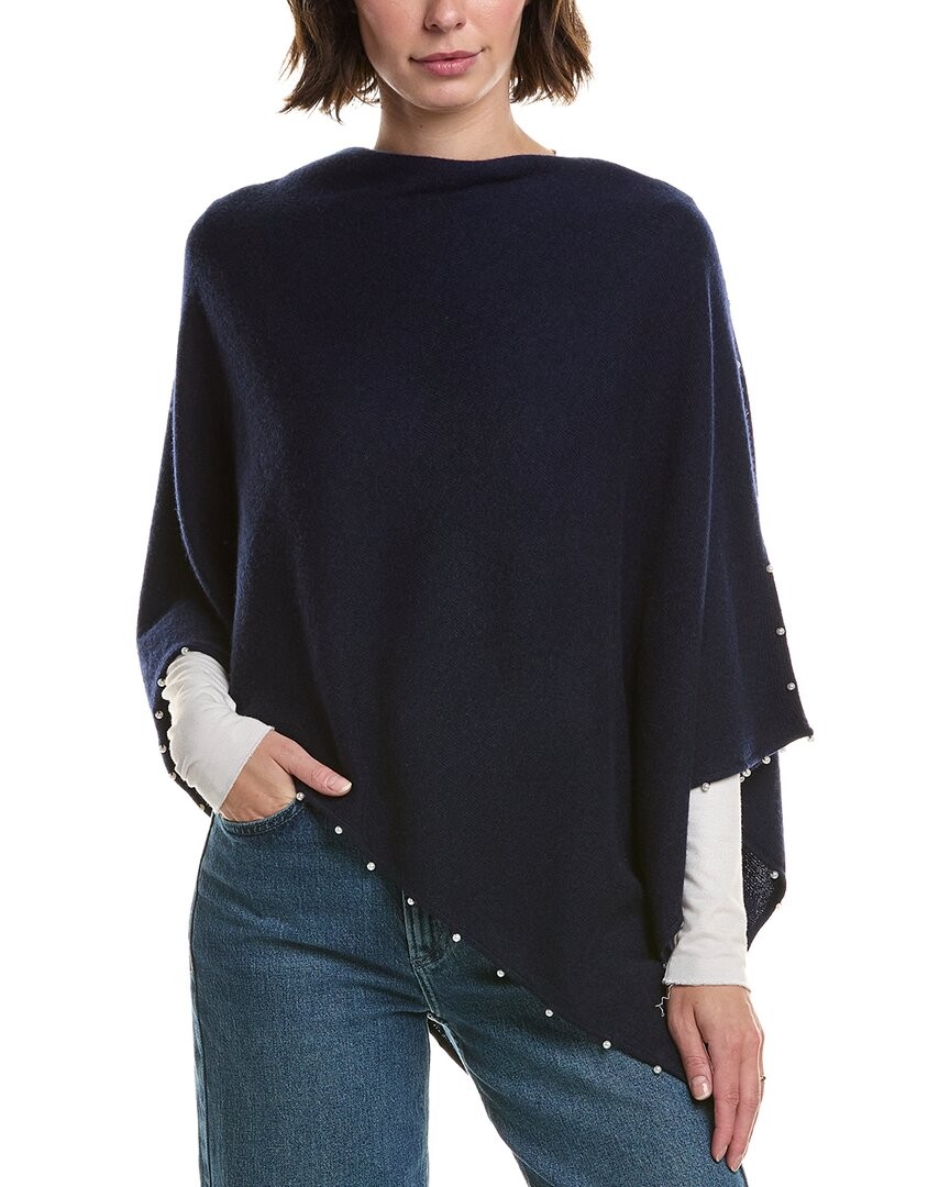 Sofiacashmere Knit Wool - Cashmere-Blend Poncho Women's Navy