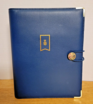 Emily Ley Simplified System Organizer Planner Navy Blue Gold Faux Leather 8x9