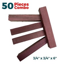 50 Pcs, Purpleheart Pen Blanks 3/4x 3/4x6 Wood Turning Carving- Free US Shipping