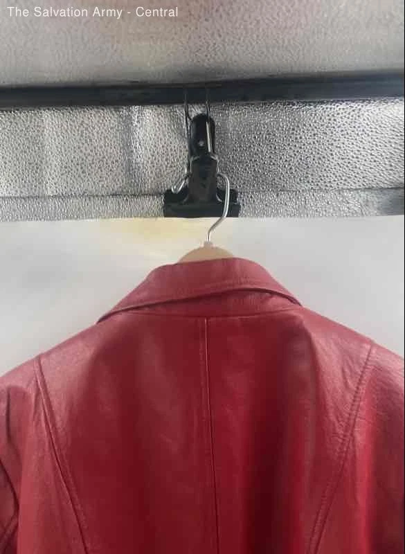 Dialogue Womens Red Leather Long Sleeve Collared Full-Zip Jacket Size 2X - Image 4 of 4