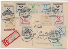 Postkarte Einschreiben 1946 Gro&szlig;r&auml;schen
