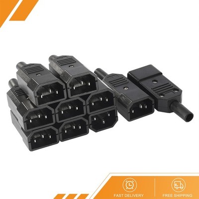 10 Pcs AC250V 10A Male 3Terminals Panel Mount IEC320 C14 Power Socket Connector