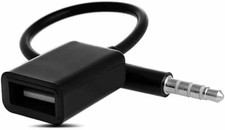 3.5mm Male AUX Audio Plug to USB Female Adapter Auxiliary Cord Cable