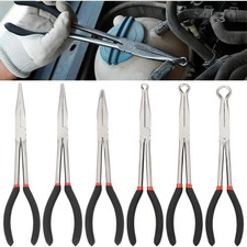 6-Piece Long Reach Pliers Kit - 11 Straight, ...