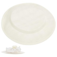Hat Fascinator Base, 11.8x10.9x0.8inch Imitation Linen Cloth Round Sinamay