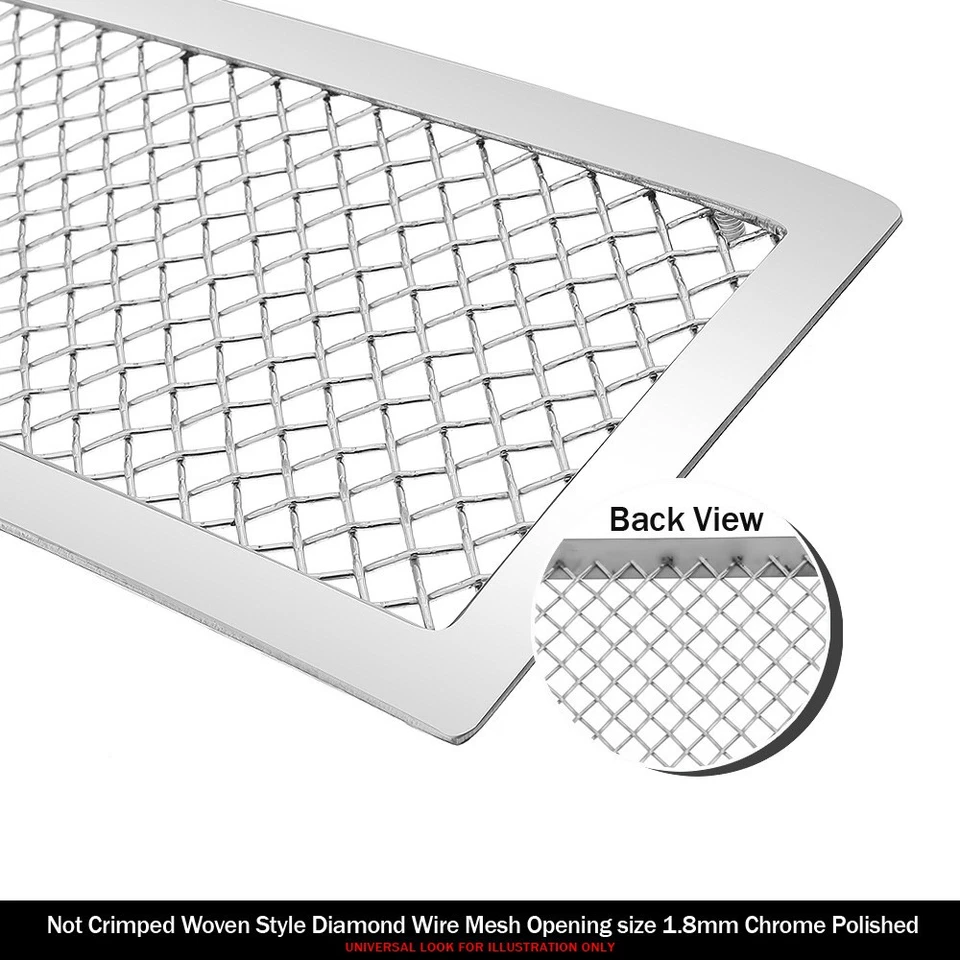 Combo de parrilla de malla de acero inoxidable para Chevy Silverado 1500 2007-2013 Foto 2 de 3