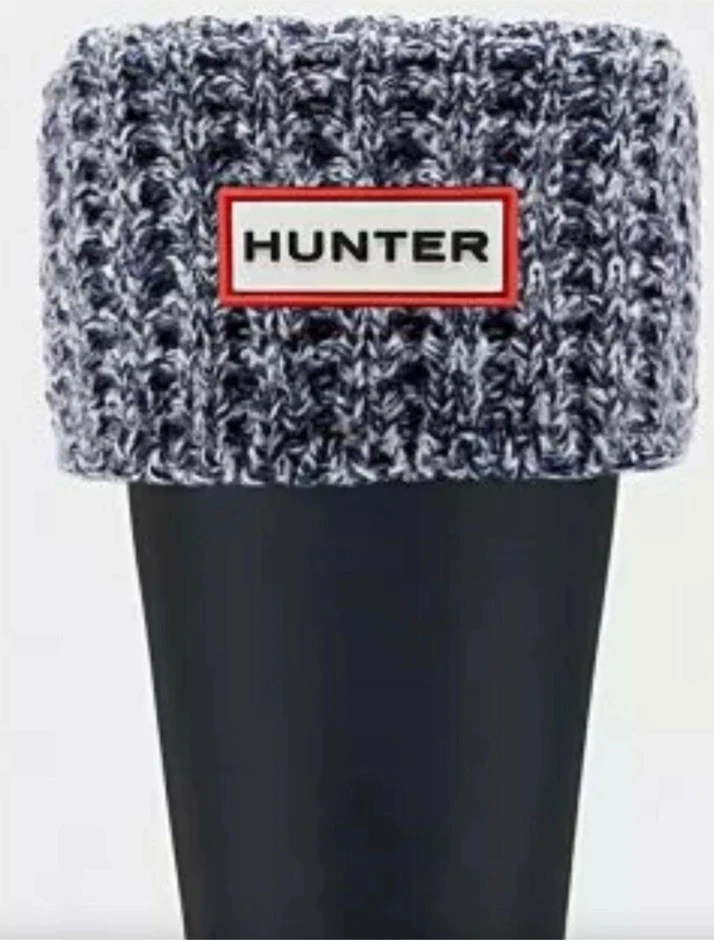 Calcetines altos Hunter Original Waffle Cuff, azul marino/gris, medianos Foto 2 de 3