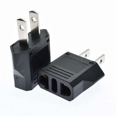 ALINNA US Plug Adapter, EU AU CN to America Travel Adapter AC Black 