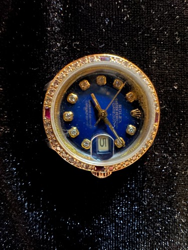 Ladies Rolex Datejust 26 mm Blue Dial with Ruby & Diamond Two ...