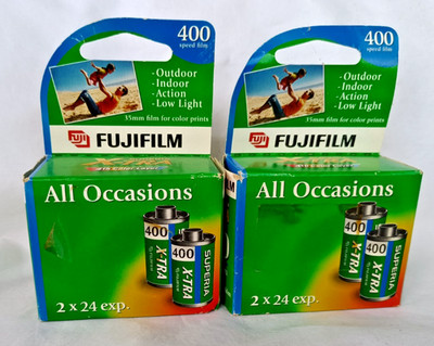 Fujifilm Superia X-TRA 35mm 400 Speed Film (2) Exp: 2005 SEALED NIB 96 Exposures