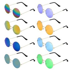 8 Pairs Hippie Sunglassses 70s Round Glasses Party Decoration