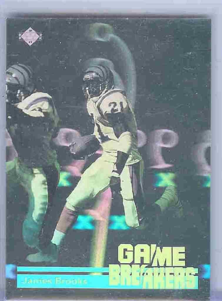 1991 UPPER DECK FOOTBALL HOLOGRAM CARD JAMES BROOKS GB8 GAME BREAKER CARD MINT