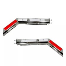 Pair Chrome Steel Spring Loaded Mud Flap Hanger Set 2.5" Bolt Spacing