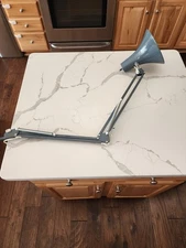 Vintage MCM Clamp Desk Lamp Drafting Light Articulating Architect Portable Gray