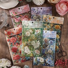 Waterproof Rose Flower Stickers - 6 Styles for Scrapbookings