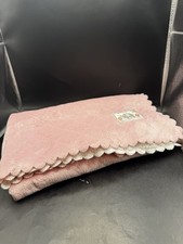 Carter's Pink Scallop Edge Elephant Baby Blanket White Sherpa Back Diamond