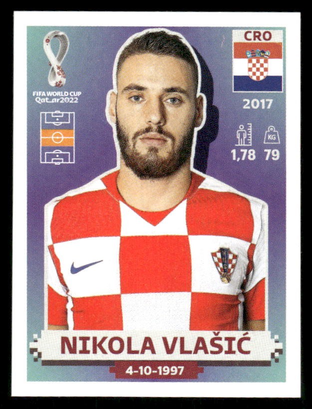 2022 Panini World Cup Stickers #CRO16 Nikola Vlasic - SCR