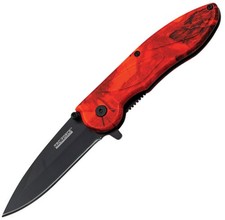 Tac Force Spring Assisted Red Neon Camo Hunting Folding Pocket KNIFE 463RC