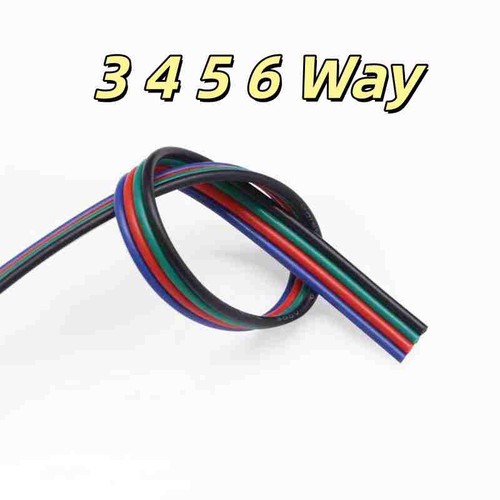 Flat Ribbon Cable 3 4 5 6 Way Hook-up Wire Flexible PVC Wire for LED ...
