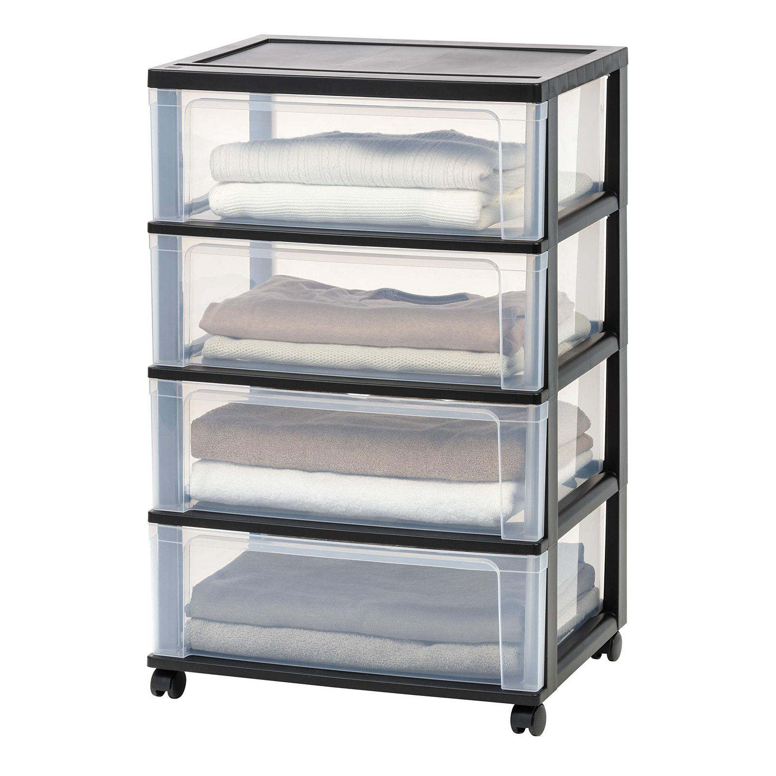 IRIS USA Plastic Drawer Storage Organizer Rolling Cart, with Wheels Casters, ...