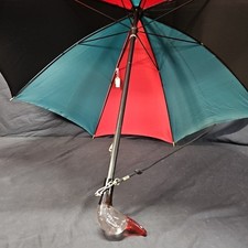 Vintage Dopplerschirme Tricolor Umbrella With Duck Handle