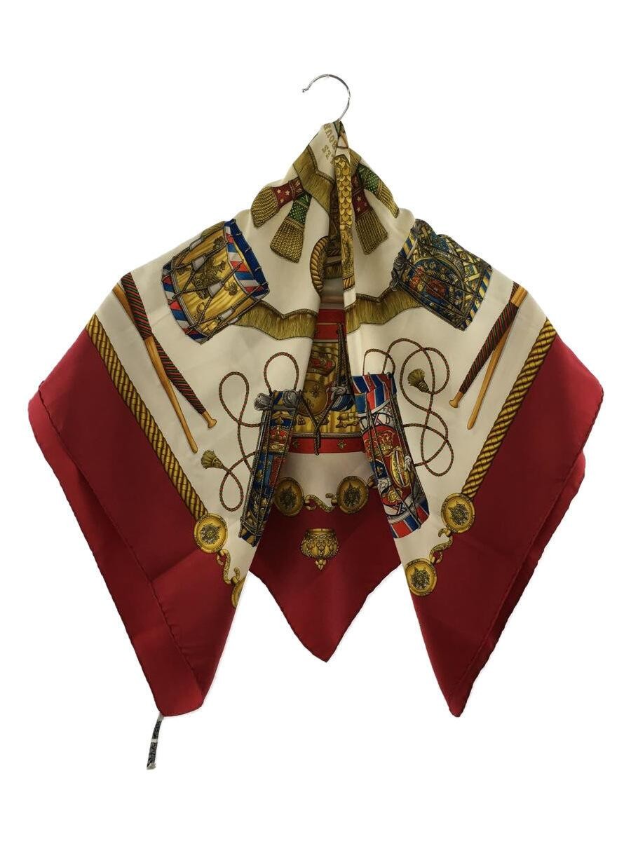 RARE HERMES Silk Scarf Red Allover Print Ladies Fashion Accessory