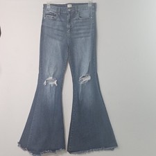 Sneak Peek Women Jeans Sz 13 Distress Flare/ Bell Bottoms W Star Design, Hippie