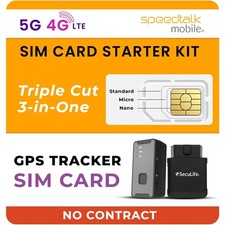 3-in-1 GPS Tracker SIM Card Kit for Kids, Pets, and Cars - Fast 5G LTE