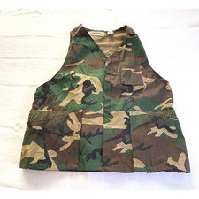 Vintage 90s Ranger Camo Utility Vest Made in USA Woodland Workwear