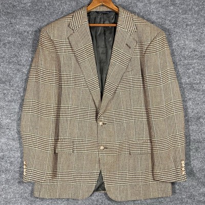VINTAGE Polo Ralph Lauren Houndstooth Blazer Jacket 44 L Silk