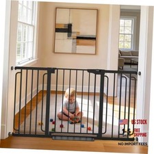 30.4-56.8" Extra Wide Baby Gate for Stairs, Dual 30.4"-56.8" W x 30.5" H Black