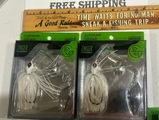 LOT OF 2 Googan Squad Zinger Spinnerbait 1/2 OUNCE WHITE COLOR FISHING LURE NIPS