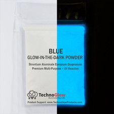 Technoglow Blue Glow in the Dark UV Reactive Pigment Powder - 10 Grams