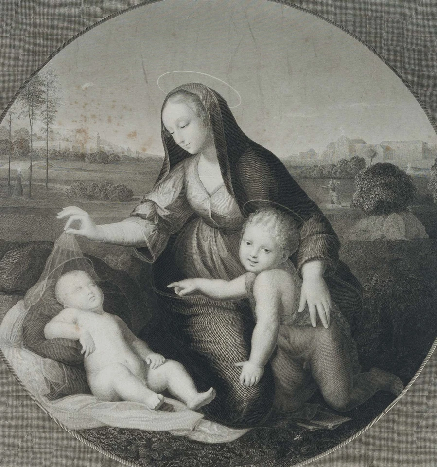 MARTINET (*1806) nach RAFFAEL (*1483), 'Le sommeil de Jésus',  1853, Sst. - Bild 3 von 4