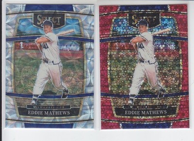 2 - 2022 Select EDDIE MATHEWS Silver Scope Prizm + Red Disco Braves #87