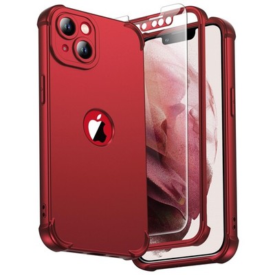 ORETECH for iPhone 13 Case, with [2 Screen 13 - 6.1'', Red 