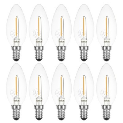 10 x LED Filament Kerze 1W fast 15W E14 klar 100lm Retro extra warmweiß 2200K
