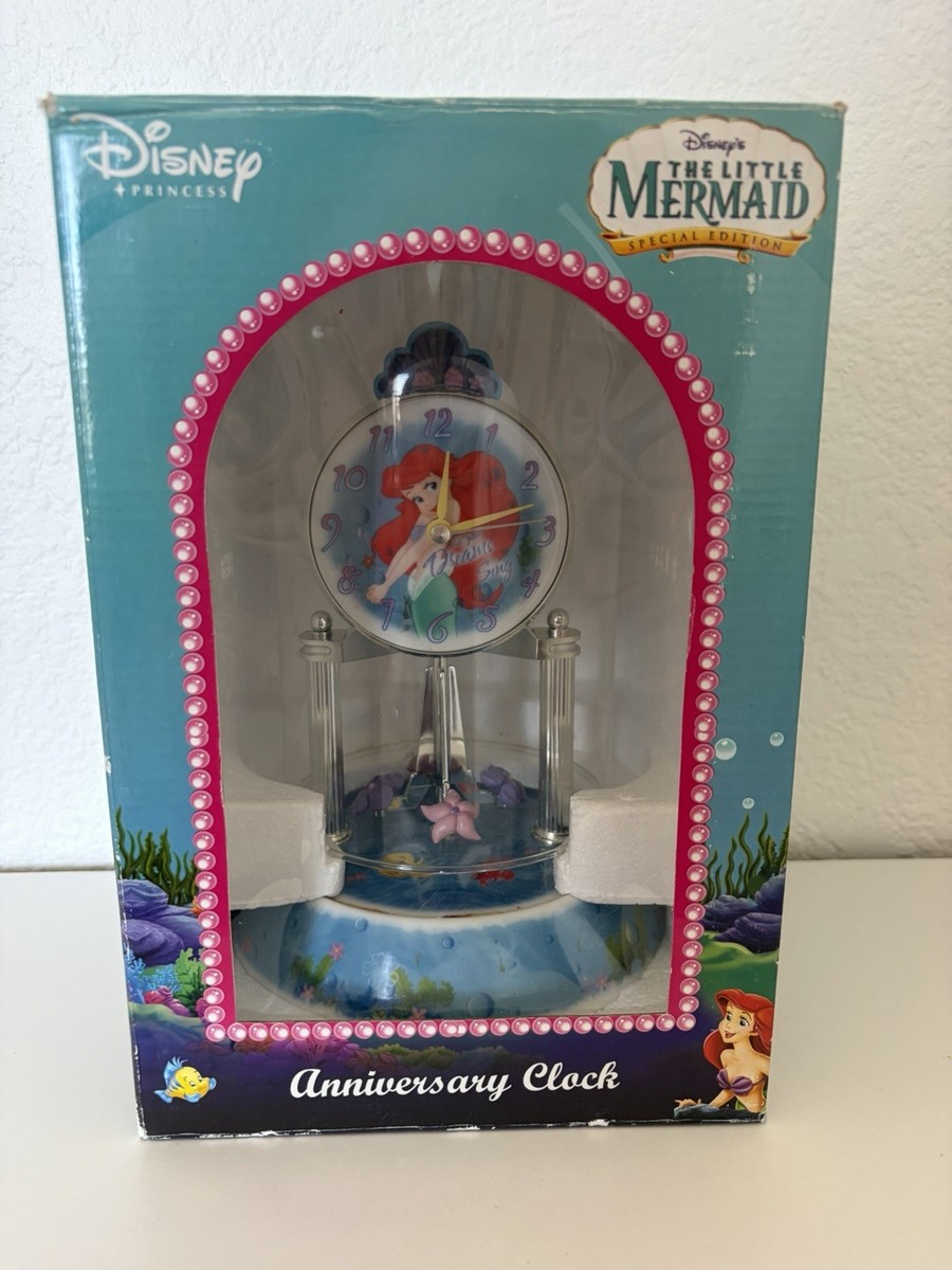 Disney's The Little Mermaid Ariel Anniversary Clock In Box Vintage