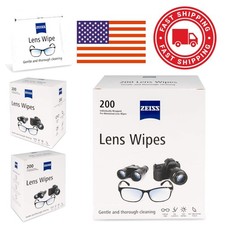 Pre Moistened Lens Cleaning Wipes 200 Count Unscented Non Abrasive Safe to Use