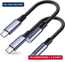 JHAOUS USB Type C to 3.5mm Headphone Jack Adapter, 2-Pack USB C to Aux Female