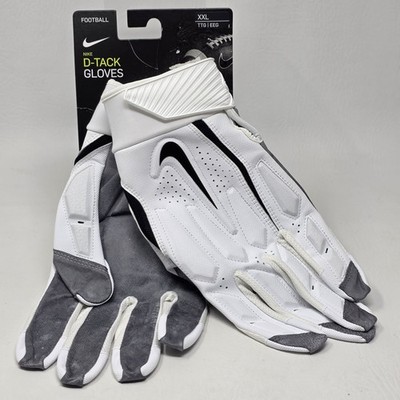 Nike  D-Tack 6.0 Lineman NFL Football Gloves White/Black PGF946-184 Size 2XL New