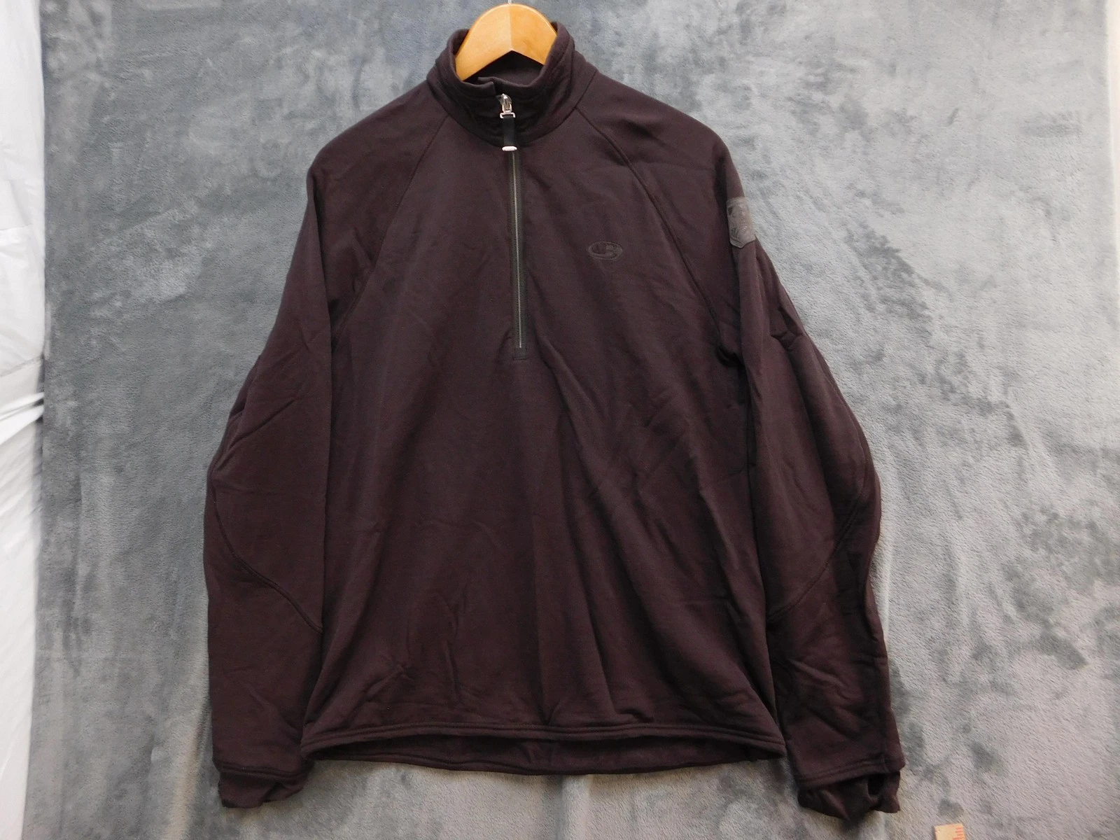 Icebreaker Pullover Mens XL Black Merino Wool GT 260 Midweight Quarter Zip Top