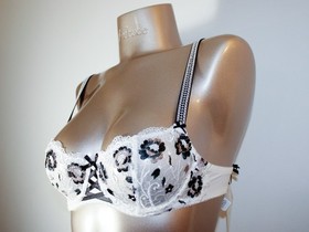 Aubade Paris Sample Fievre Andalouse Black and White Lingerie Set 34B S