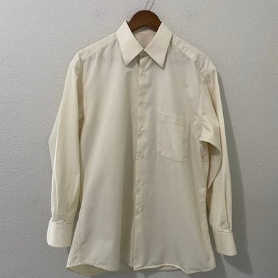 Vintage Ermenegildo Zenga For Neiman Marcus Mens Dress Shirt Cream 39 15 1/2R
