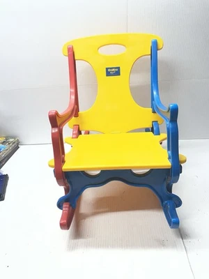 Vintage Oshkosh B'Gosh Kinder Kunststoff Puzzle Schaukelstuhl rot blau gelb - Bild 1 von 4
