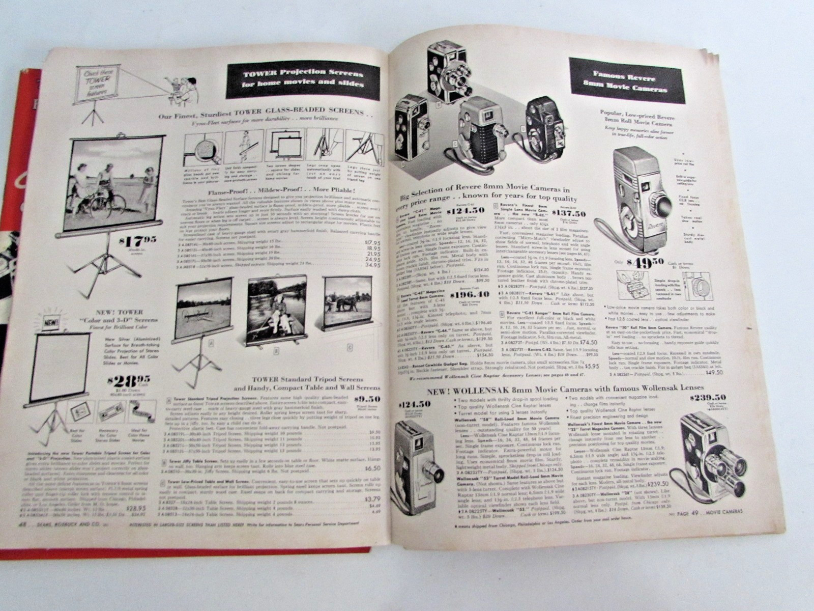 1955 Burke & James Photo Equipment Catalog Accessories & Sears Camera Catalog